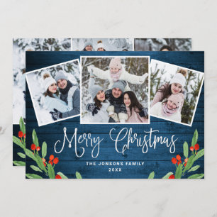 6 FOTO Weihnachten Rustikal Blauer Wald Gruß