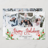 6 FOTO Weihnachten Rustikale Birch Bark Gruß (Vorne/Hinten)