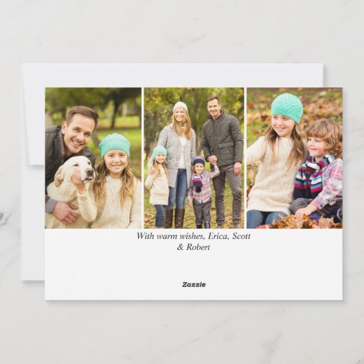 6 FOTO Weihnachten Rustikales Braun Holz Gruß (Rückseite)