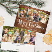 6 FOTO Weihnachten Rustikales Braun Holz Gruß