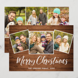 6 FOTO Weihnachten Rustikales Braun Holz Gruß