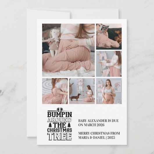6 Foto Weihnachtsbaum Schwangerschaft Ankündigung (Vorderseite)
