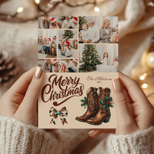 6 Foto Western-Schleife und Stiefel Weihnachten