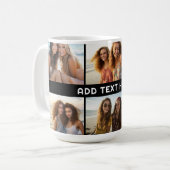 6 FotoCollage 1 Textzeile — CAN Schwarz bearbeiten Kaffeetasse (Vorderseite Links)