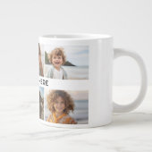 6 FotoCollage 1 Textzeile — Farbe bearbeiten Jumbo-Tasse (Rechts)