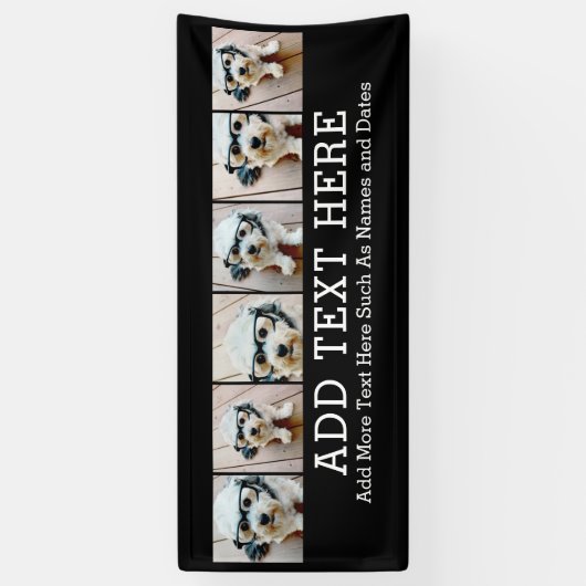 6 FotoCollage 2 Zeilen Text — CAN Schwarz bearbeit Banner (Vertikal)