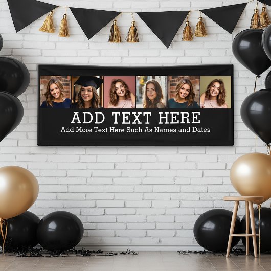 6 FotoCollage 2 Zeilen Text — CAN Schwarz bearbeit Banner