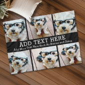 6 FotoCollage 2 Zeilen Text — CAN Schwarz bearbeit Fleecedecke