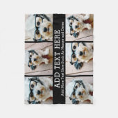 6 FotoCollage 2 Zeilen Text — CAN Schwarz bearbeit Fleecedecke (Vorderseite)