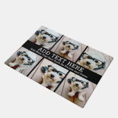 6 FotoCollage 2 Zeilen Text — CAN Schwarz bearbeit Fußmatte (Schrägansicht)