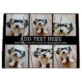 6 FotoCollage 2 Zeilen Text — CAN Schwarz bearbeit Große Geschenktüte (Vorderseite)