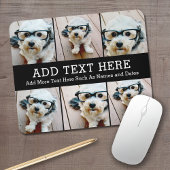 6 FotoCollage 2 Zeilen Text — CAN Schwarz bearbeit Mousepad
