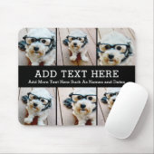 6 FotoCollage 2 Zeilen Text — CAN Schwarz bearbeit Mousepad (Mit Mouse)