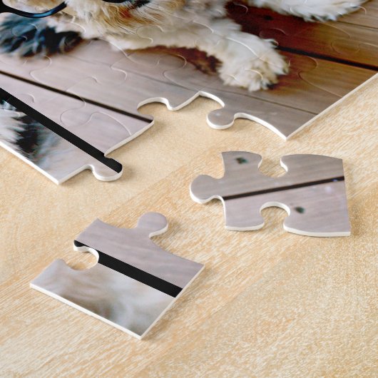 6 FotoCollage 2 Zeilen Text — CAN Schwarz bearbeit Puzzle (Seite)