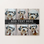 6 FotoCollage 2 Zeilen Text — CAN Schwarz bearbeit Puzzle (Horizontal)