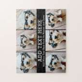 6 FotoCollage 2 Zeilen Text — CAN Schwarz bearbeit Puzzle (Vertikal)