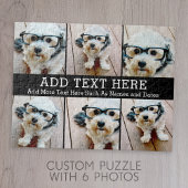 6 FotoCollage 2 Zeilen Text — CAN Schwarz bearbeit Puzzle