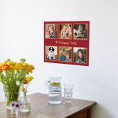 6 FotoCollage Custom Text Burgundy Red Gold Foliendrucke (Ablage(Küche))