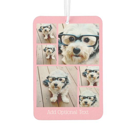 6 FotoCollage - Funkes Hexagon-Muster pink Autolufterfrischer (Rückseite)