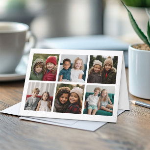6 FotoCollage Glücklichste Feiertage Schwarz-weiß Feiertagskarte