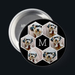 6 FotoCollage in Wabenmuster Schwarz-weiß Button<br><div class="desc">Nutzen Sie Ihre quadratischen Fotos für die besten Ergebnisse! UM DEN HINTERGRUND ZU ÄNDERN - klicken Sie auf den Bereich "Anpassen" oder "Erweitert" und wählen eine Farbe im Farbwähler aus. Fügen Sie Ihre Lieblingsfotos und Schnappschüsse zu diesem Film-Streifen hinzu, um einen lustigen Speicherbewahrer zu erhalten. Ein künstlerischer Weg, um Ihre...</div>