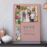 6 Fotocollage Liebe glückliche Familie Rosa Maroon Künstlicher Leinwanddruck<br><div class="desc">Personalisierte Foto Leinwand mit 6 eigenen Fotos. Ihre Fotos werden als großes Landschaftsbild dargestellt, das leicht überlagert wird von einem Foto mit 5 Porträtbildern. Die drei aussagekräftigen Worte lesen .. Liebe glückliche Familie. Die Farbpalette der Farben Rosa, Maronrot und Blau ist mit einer Kombination aus eigenartigen und trendigen Schreibmaschinen-Schriften kombiniert....</div>