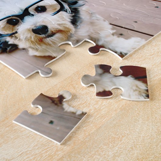 6 FotoCollage Minimalistisch - Gold und Weiß Puzzle (Seite)