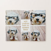 6 FotoCollage Minimalistisch - Gold und Weiß Puzzle (Horizontal)