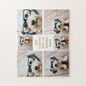 6 FotoCollage Minimalistisch - Gold und Weiß Puzzle (Vertikal)