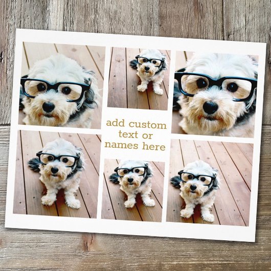 6 FotoCollage Minimalistisch - Gold und Weißgitter Flyer