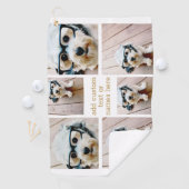 6 FotoCollage Minimalistisch - Gold und Weißgitter Golfhandtuch (Insitu)