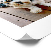 6 FotoCollage Minimalistisch - Gold und Weißgitter Poster (Ecke)