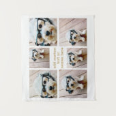 6 FotoCollage Minimalistisch - Gold und Weißgitter Wandteppich (Vorderseite)