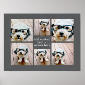 6 FotoCollage Minimalistisch - Graues und weißes G Poster (Vorne)