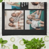 6 FotoCollage Minimalistisch - mit weißem Text Geschirrtuch (Gefaltet)