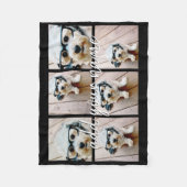 6 FotoCollage Minimalistisch - Name schwarz hinzuf Fleecedecke (Vorderseite)