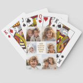 6 FotoCollage Minimalistisch - weiß und gold Spielkarten (Rückseite)