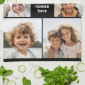 6 FotoCollage Minimalistisch - weiß und schwarz Geschirrtuch (Gefaltet)