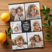 6 FotoCollage Minimalistisch - weiß und schwarz Geschirrtuch