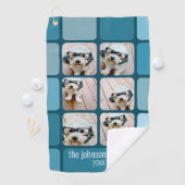 6 FotoCollage mit Blues mit weißem Namen Golfhandtuch (Insitu)