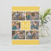 6 FotoCollage mit Geburtstagsparty Einladung (Stehend Vorderseite)