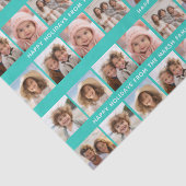 6 FotoCollage mit Happy Holiday Text Aqua Aquamari Seidenpapier (Detail)