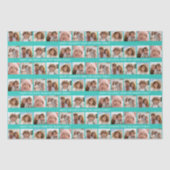 6 FotoCollage mit Happy Holiday Text Aqua Aquamari Seidenpapier (Vorderseite)