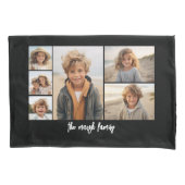 6 FotoCollage mit schwarzem Hintergrund Kissenbezug (Vorderseite)