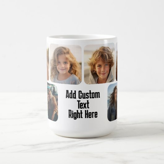 6 FotoCollage mit Textblock - Schwarzweiß Kaffeetasse (Mittel)