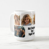 6 FotoCollage mit Textblock - Schwarzweiß Kaffeetasse (Vorderseite Links)