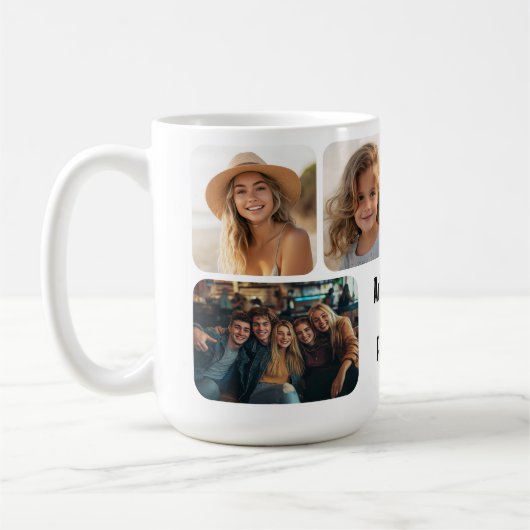 6 FotoCollage mit Textblock - Schwarzweiß Kaffeetasse (Links)