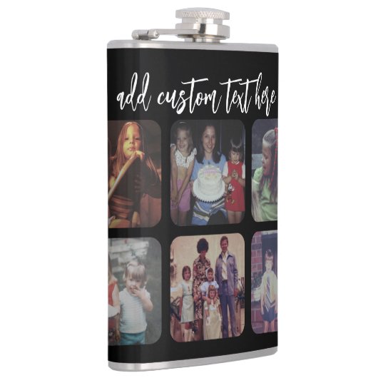 6 FotoCollage mit trendigem Bounce-Skript - schwar Flachmann (Rechts)