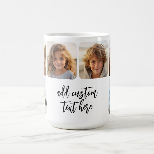 6 FotoCollage mit trendigem Bounce-Skript - weiß Kaffeetasse (Mittel)