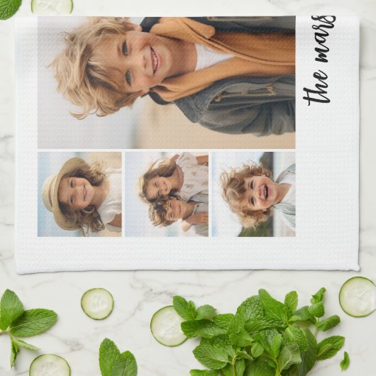 6 FotoCollage mit weißem Hintergrund Geschirrtuch (Gefaltet)